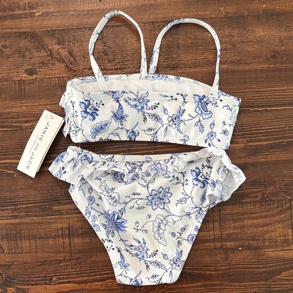 Janie and Jack Blue and White Floral Bikini - Picture 3 of 3